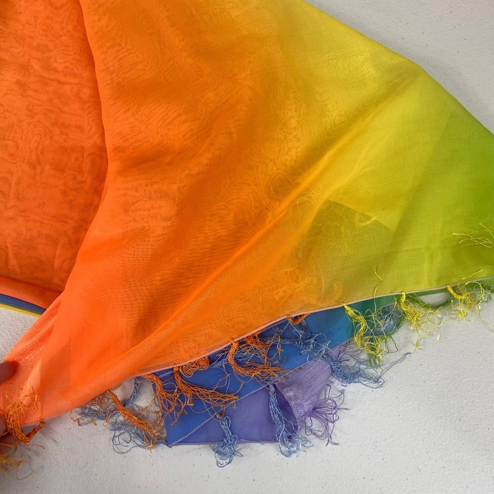 Large Luminous Rainbow Gradient Ombre Scarf - Picture 5 of 6